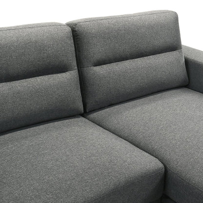 Vale 2-piece Polyester Fabric Chaise Sectional, Gray
