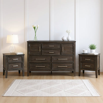Andover 3-Pc Wood Bedroom Set with Dresser in Nutmeg