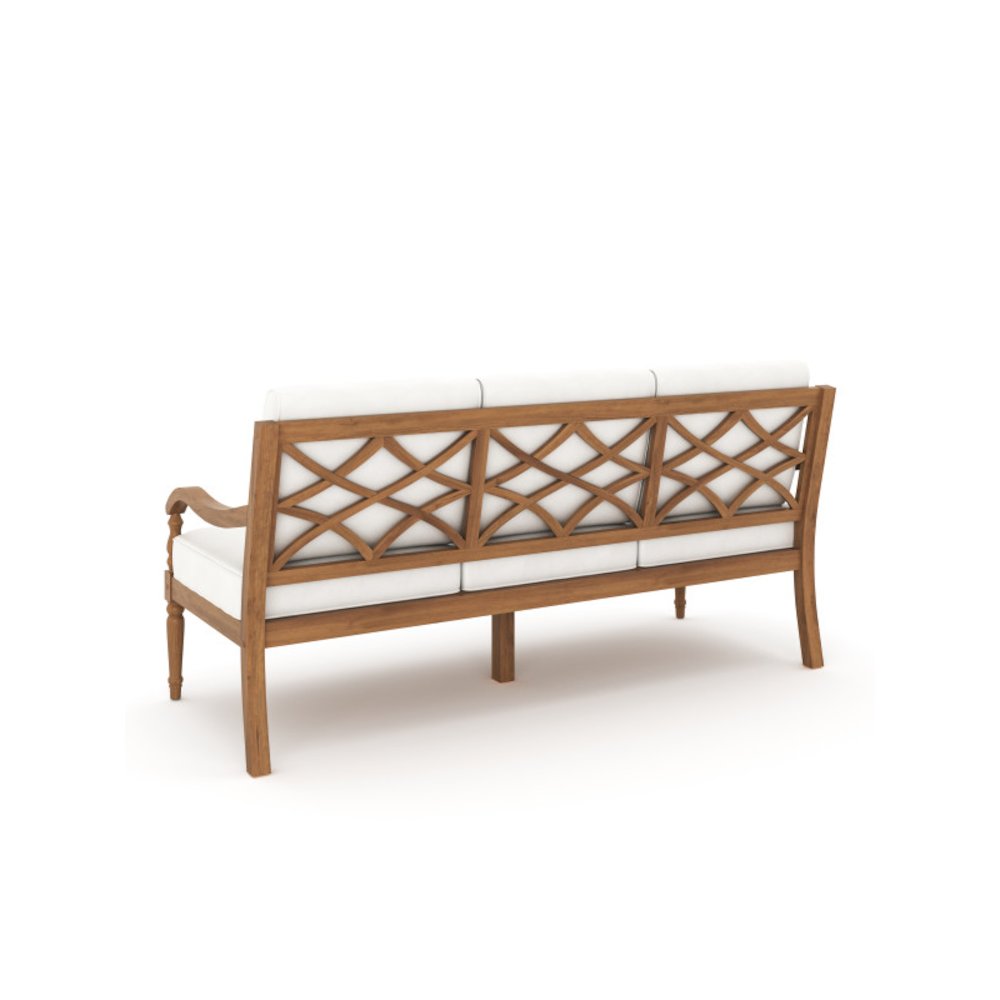 Savannah 3-piece Wood Patio Conversation Set in Natural/White