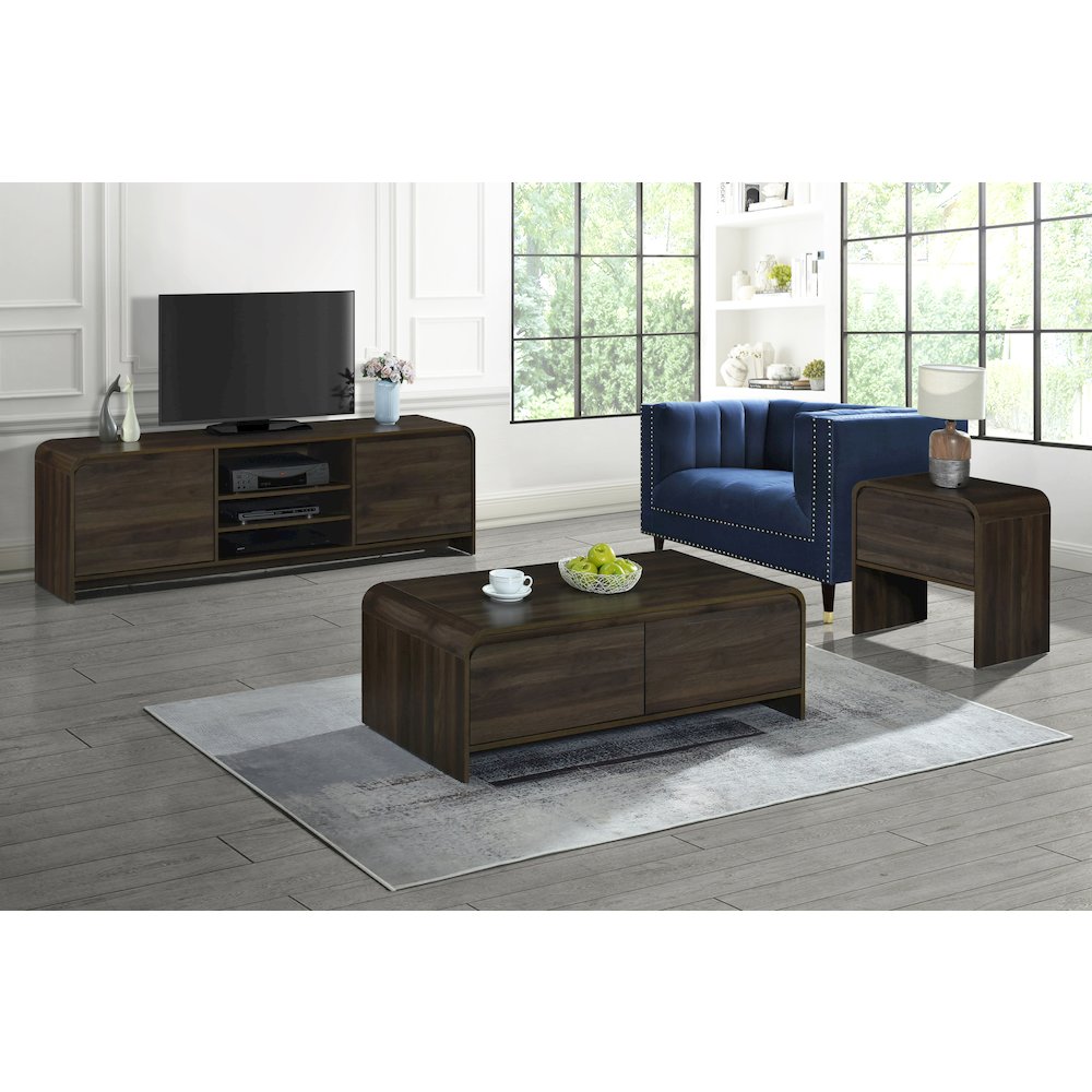 Mara 15.75 in. Walnut Rectangular Wood End Table