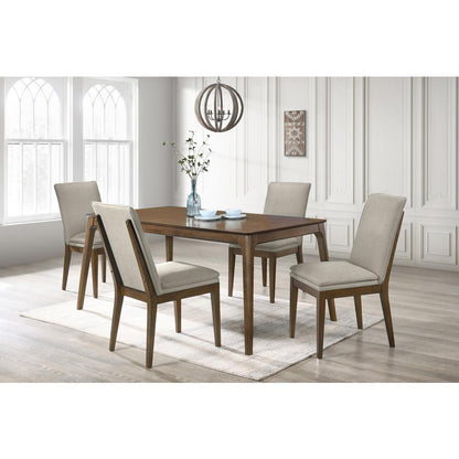 Maggie Dining Chair W/Natural Cushion-Walnut, Set of 2