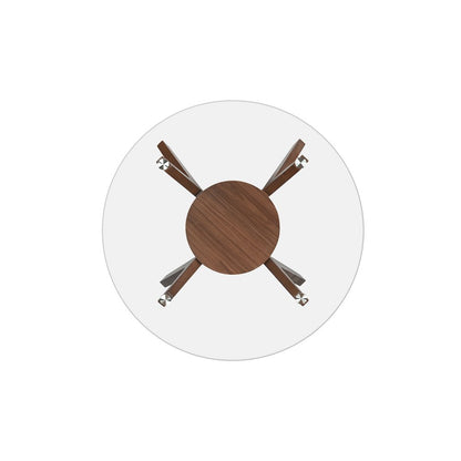 Oscar 5-Piece Wood Round Dining Table Set in Walnut/Teal
