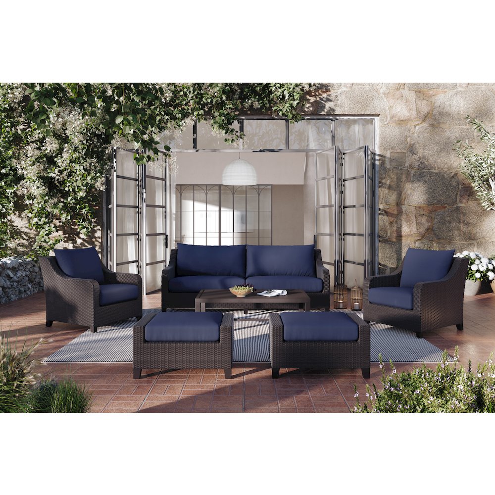 Skye Set Of 2 Ottomans-Blue