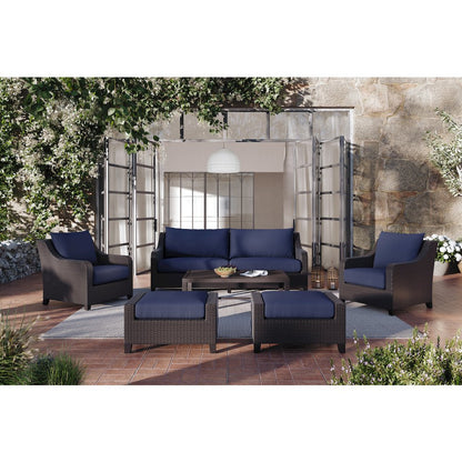 Skye Set Of 2 Ottomans-Blue