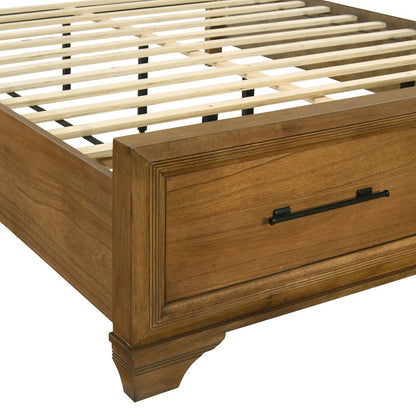 Talcott Wood King Storage Platform Bed in Honey/Brown
