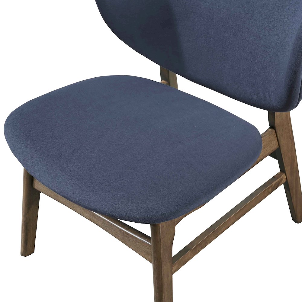 Adler 2-Piece Wood & Fabric Lounge Chair in Blue