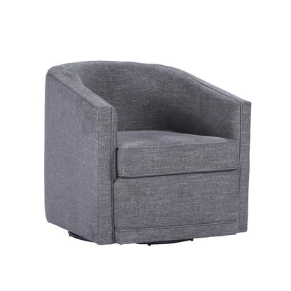 Poppy Dark Gray Polyester Fabric Accent Swivel Arm Chair