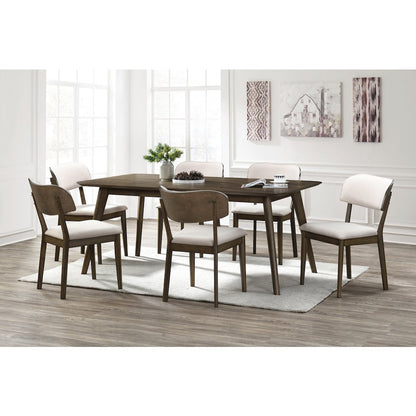 Rex 7-Piece Wood Rectangle Dining Set, Walnut