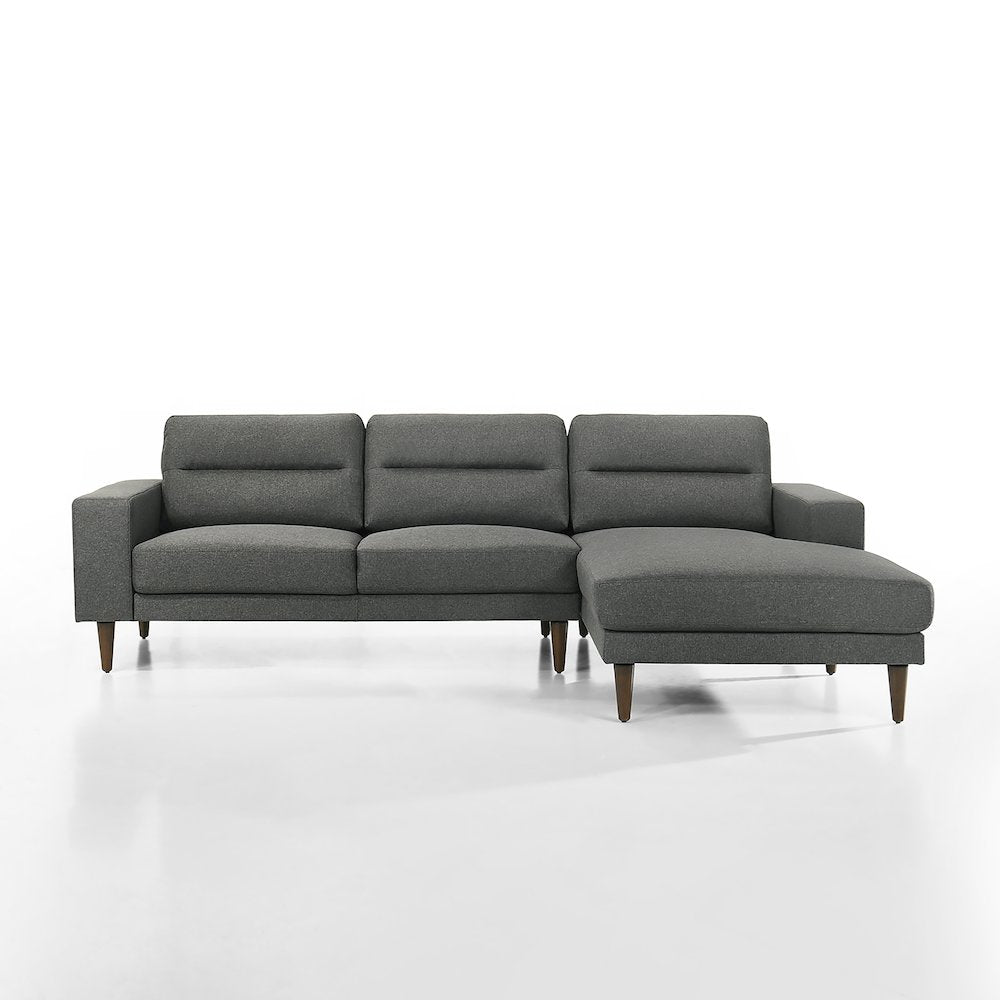 Vale 2-piece Polyester Fabric Chaise Sectional, Gray