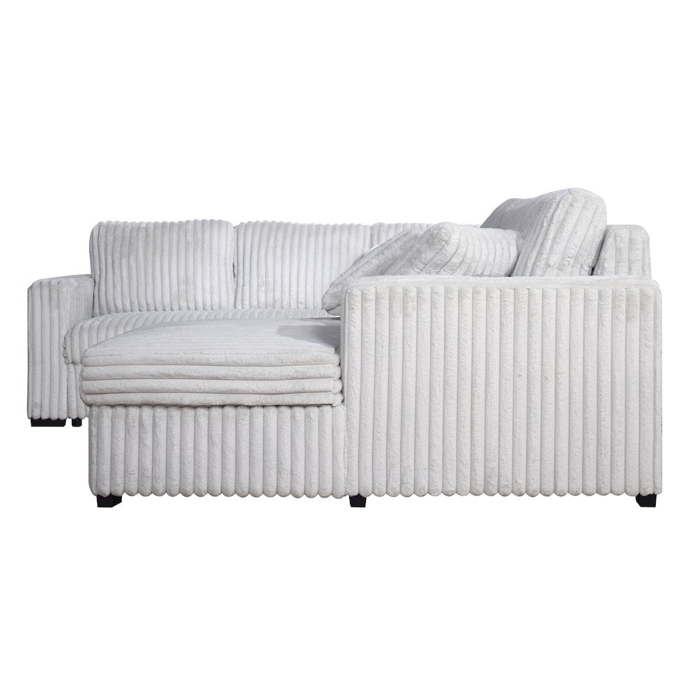 Bliss 5-Piece Fabric Upholstered Sectional in Mist Gray