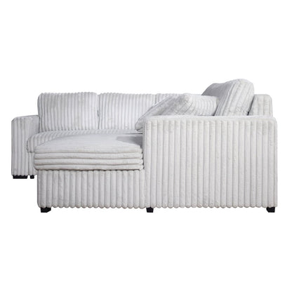 Bliss 5-Piece Fabric Upholstered Sectional in Mist Gray