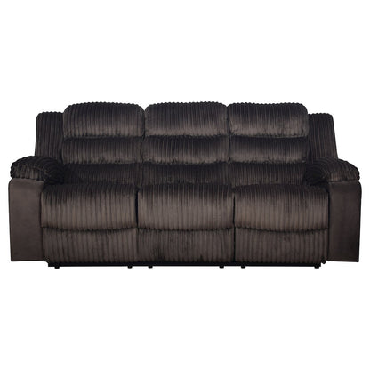 Willow Wood & Fabric Sofa with Dual Recliner in Brown