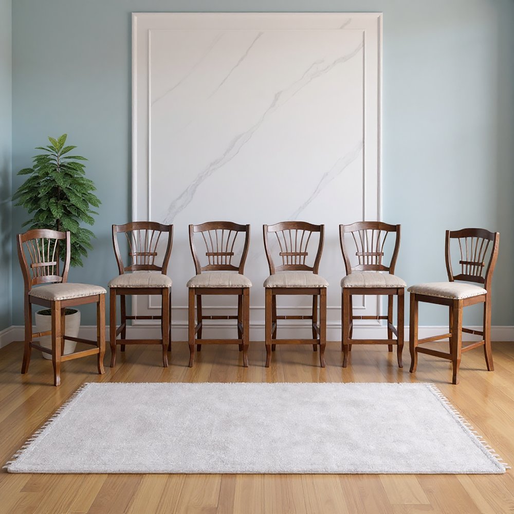 Bixby Wood Counter Chair in Espresso Brown (Set of 6)