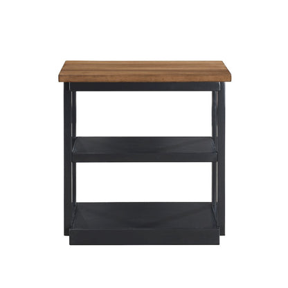 Decker 3-Piece Wood Occasional Table Set in Black/Brown