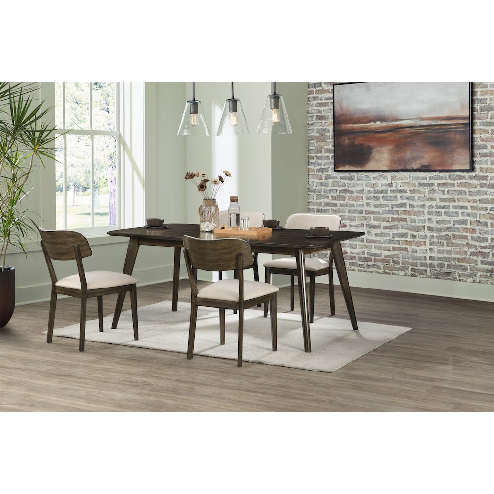 Rex 5-Piece Wood Rectangle Dining Set, Walnut