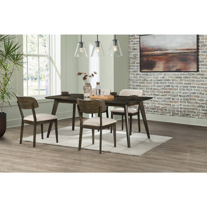 Rex 5-Piece Wood Rectangle Dining Set, Walnut