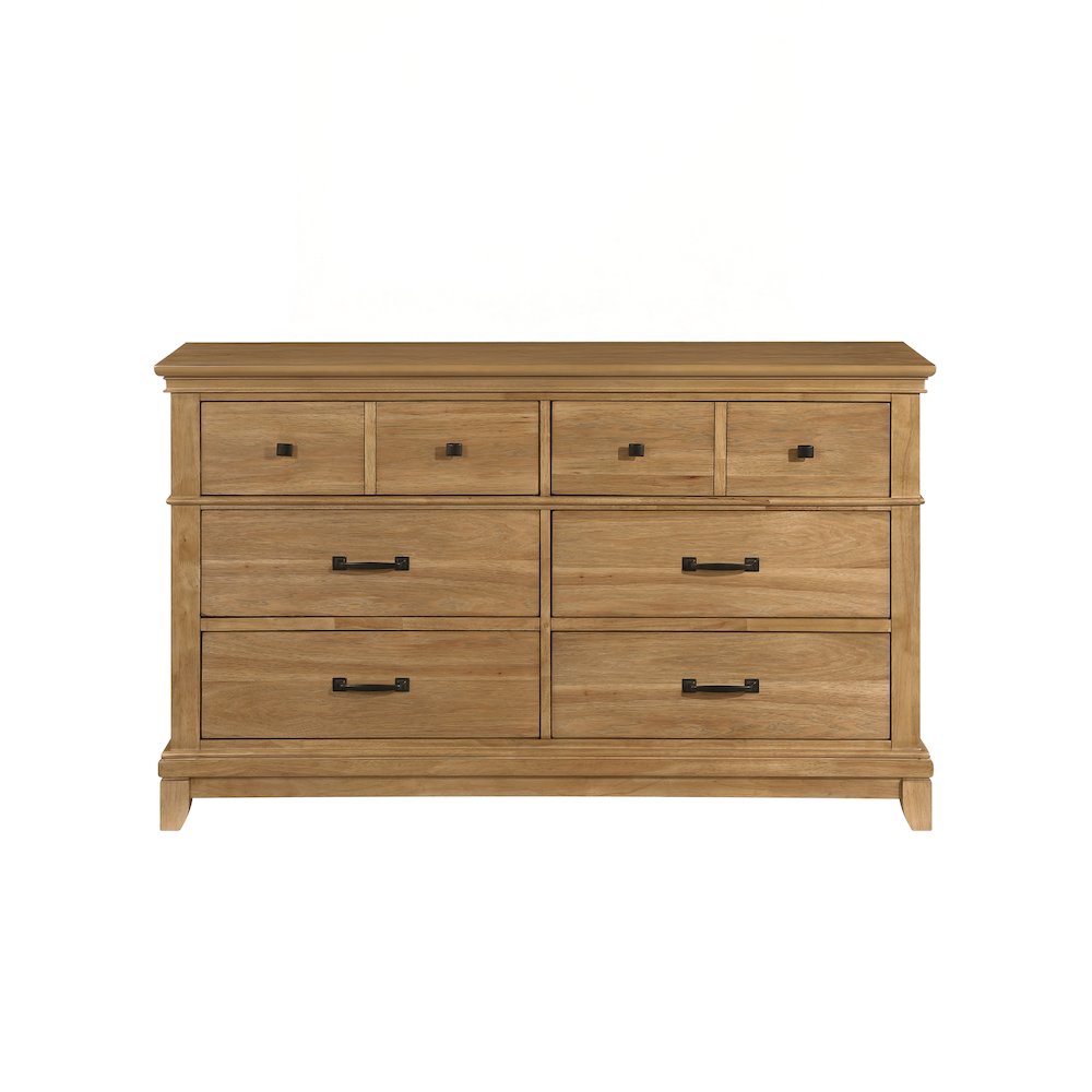 Sunstone Wood 6-Drawer Dresser in Honey