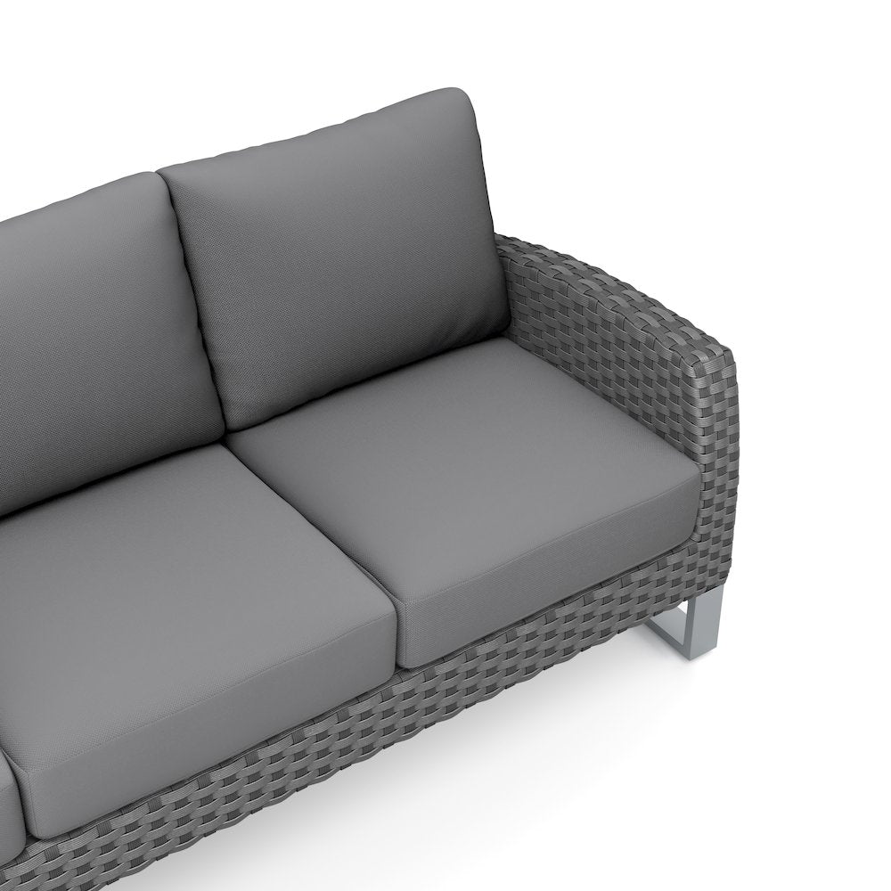 Fiji 2 Pc Sofa And Slat Top Coffee Table Set-Gray