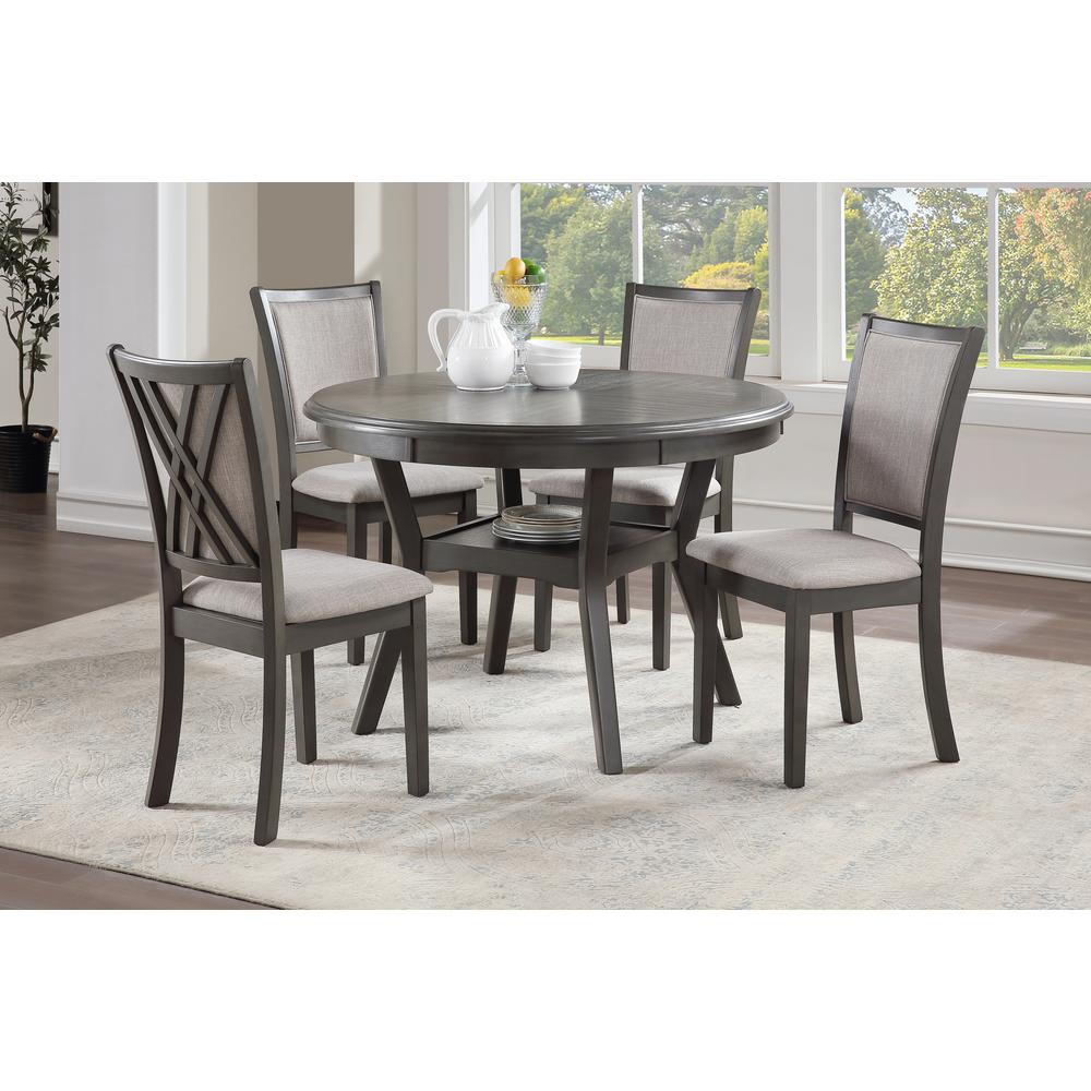 Furniture Amy 5-Piece Contemporary Wood Dining Set in Gray