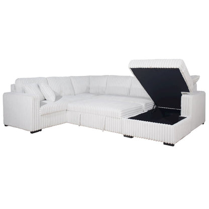 Bliss 5-Piece Fabric Upholstered Sectional in Mist Gray