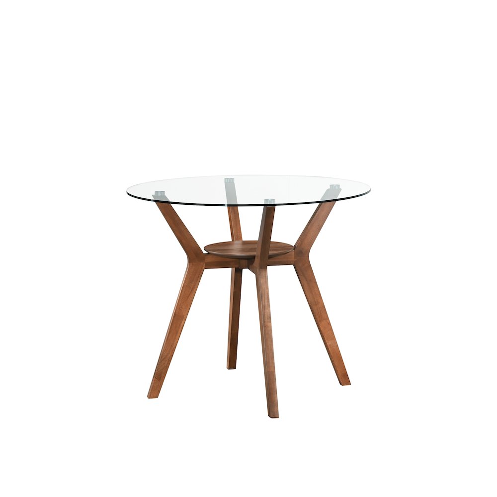 Oscar Wood Counter Table with Glass Top in Walnut