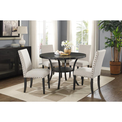 Furniture Crispin Melamine Round Dining Table & 4 Chairs in Natural