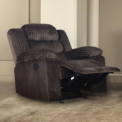 Willow Wood & Fabric Glider Recliner in Brown