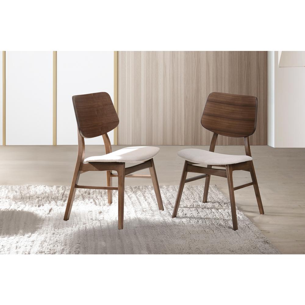 Furniture Oscar Solid Wood Dining Chair in Walnut (Set of 2)
