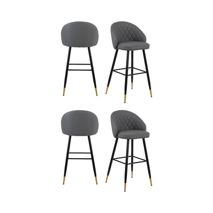New Classic Furniture Oliver Vegan Leather Bar Chair in Gray (Set of 4)