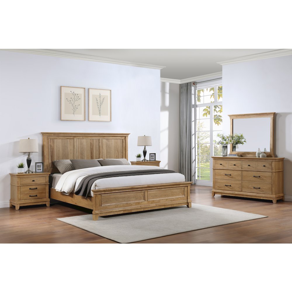 Sunstone 5-Pc Wood King Bedroom Set in Honey
