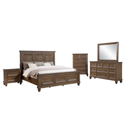 Mariana 5-Piece Wood King Bedroom Set, Chest, Mocha