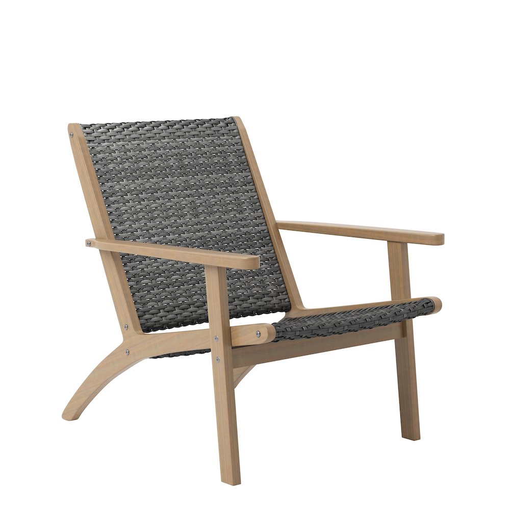 Radius 3-Piece Wood and Wicker Patio Set in Gray