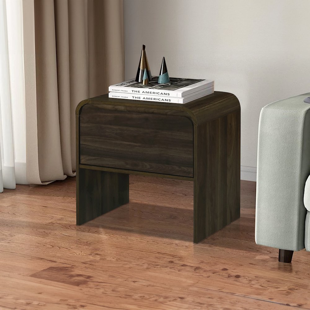 Mara 15.75 in. Walnut Rectangular Wood End Table