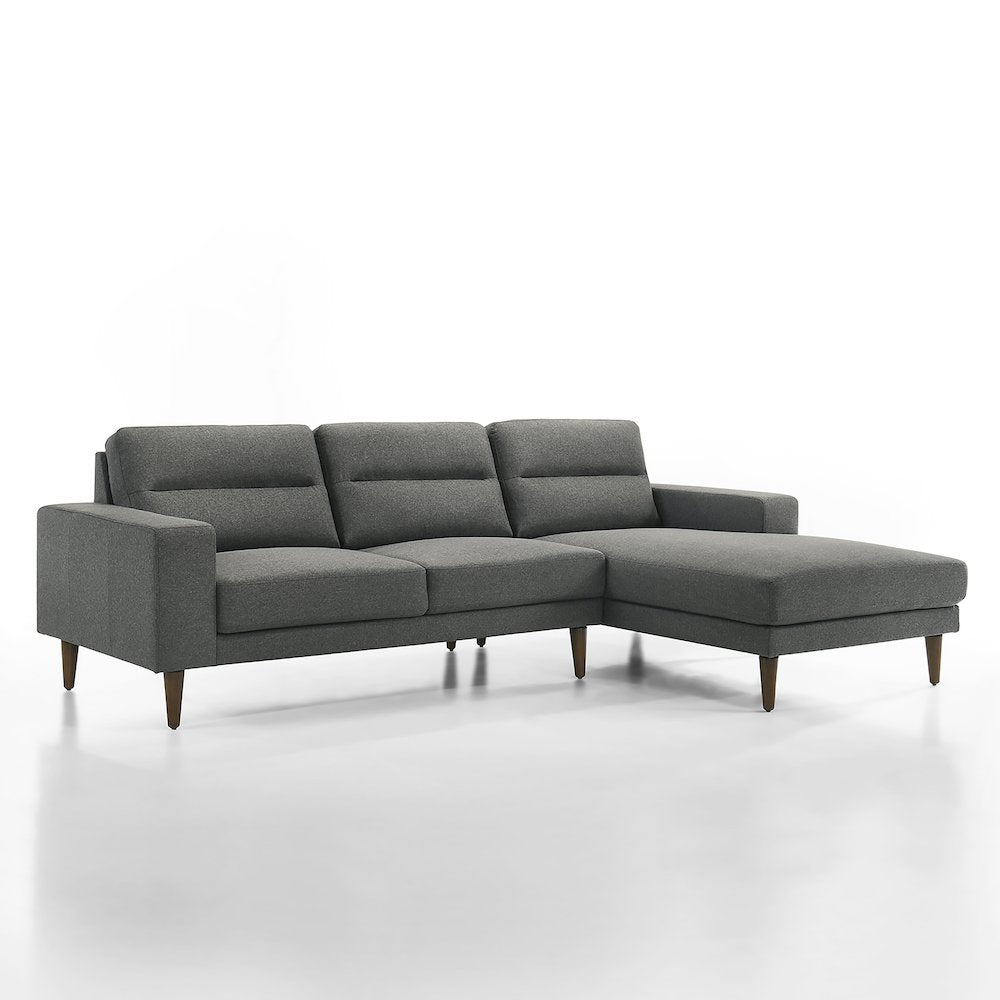 Vale 2-piece Polyester Fabric Chaise Sectional, Gray
