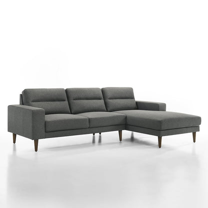 Vale 2-piece Polyester Fabric Chaise Sectional, Gray