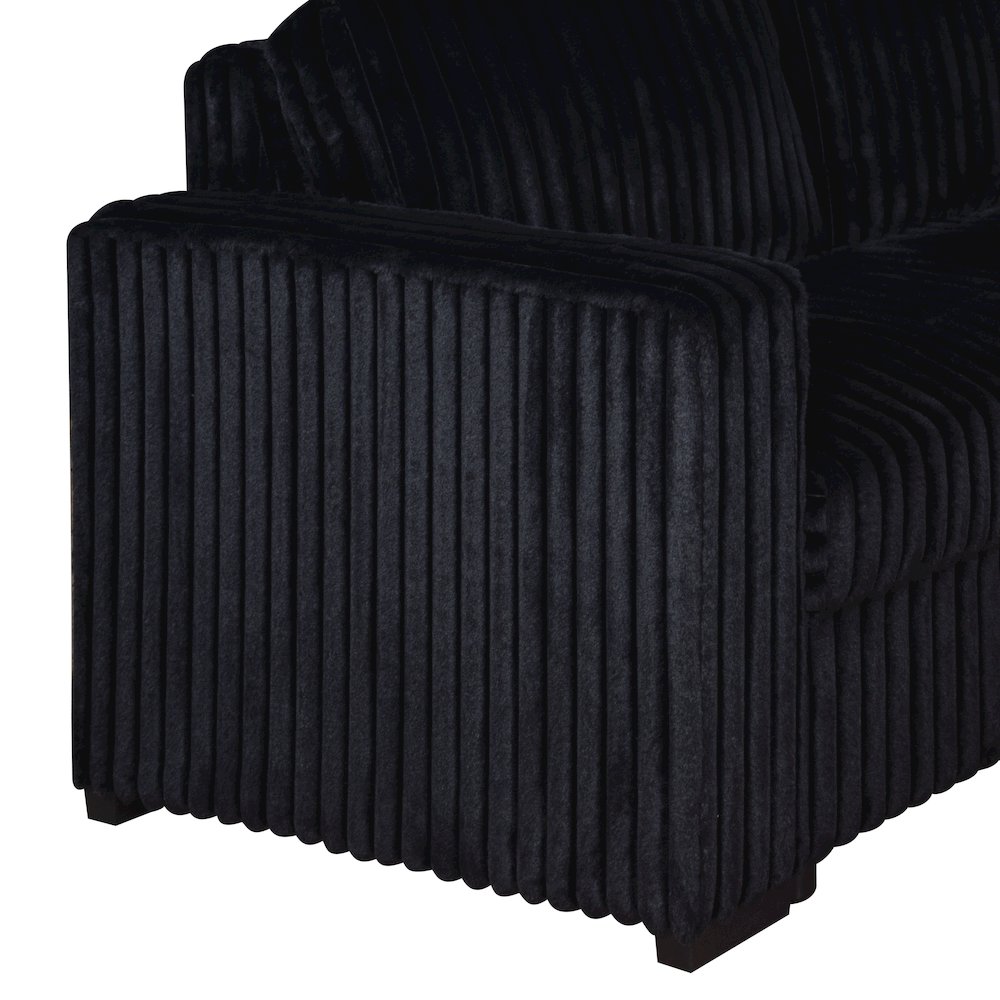 Bliss 5-Piece Fabric Upholstered Sectional in Black