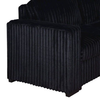 Bliss 5-Piece Fabric Upholstered Sectional in Black