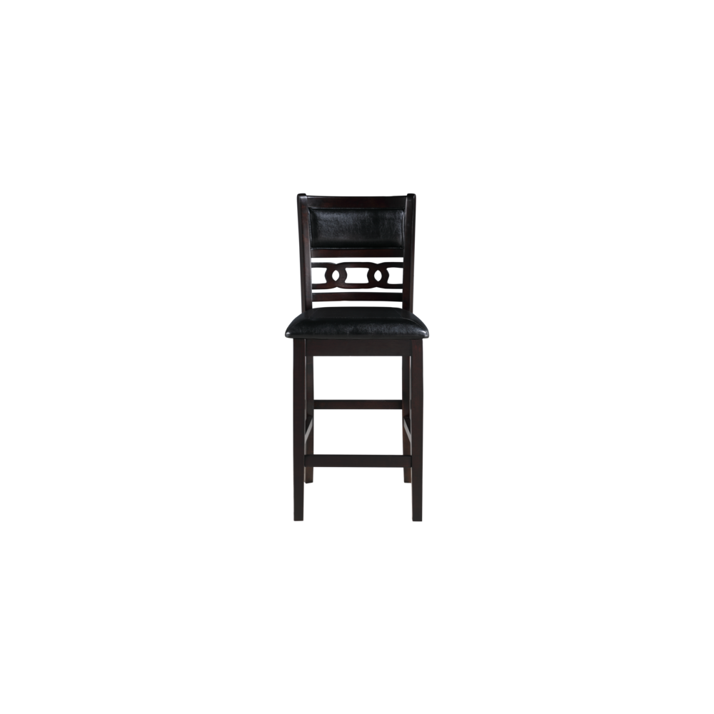 Furniture Gia Solid Wood Counter Chairs in Ebony Black (Set of 2)
