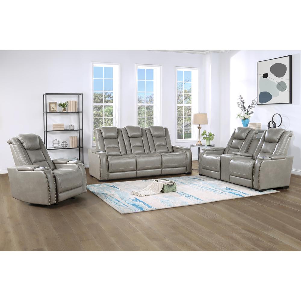 Breckenridge Console Loveseat W/ Pwr Fr & Hr-Lt Gray