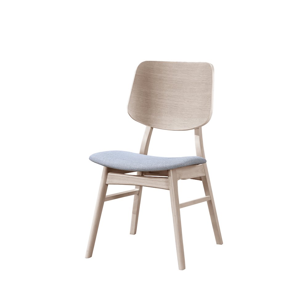 Oscar Wood Dining Chair in White Ash/Gray (Set of 4)