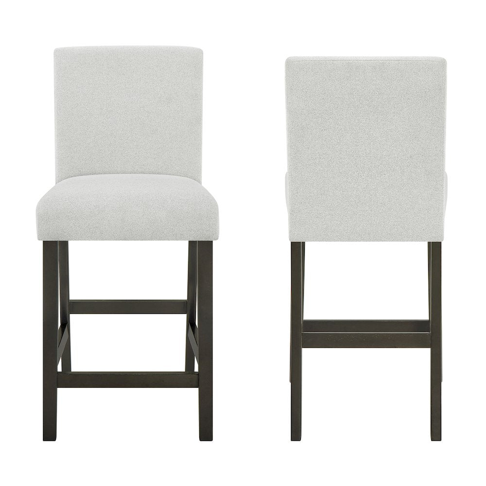 Carissa Wood Counter Chair in Stone (Set of 2)