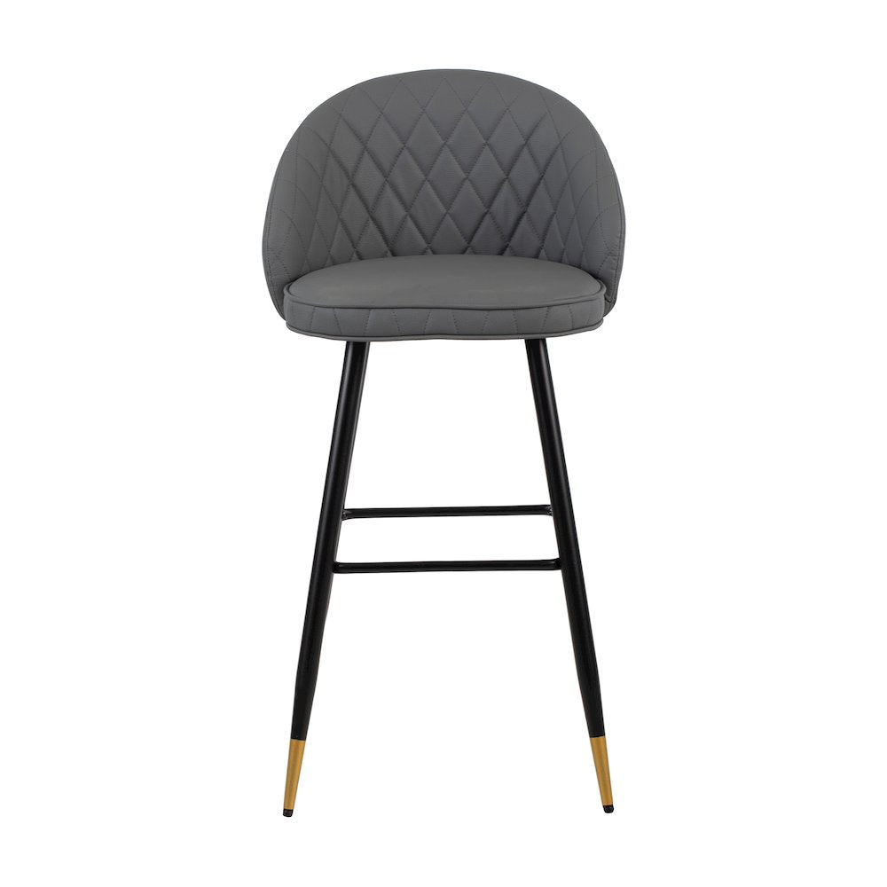 New Classic Furniture Oliver Vegan Leather Bar Chair in Gray (Set of 4)