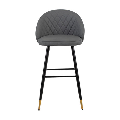 New Classic Furniture Oliver Vegan Leather Bar Chair in Gray (Set of 4)