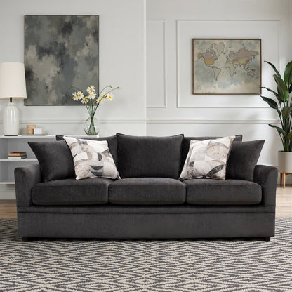Sylvie Polyester Upholstered Sofa in Dark Gray