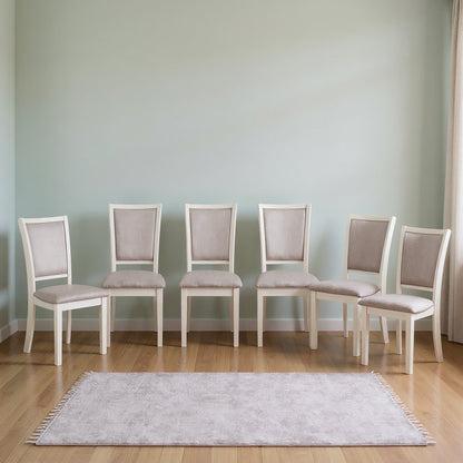 Amy Wood Dining Chair in Bisque (Set of 6)
