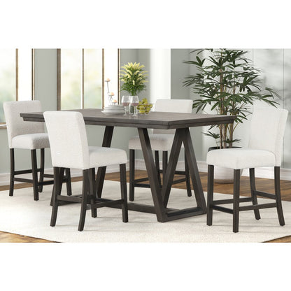 High Line 5-Pc Wood Rectangular Counter Table Set,White