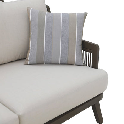 Genova Metal/Wicker Patio Sofa with Accent Pillows in Gray