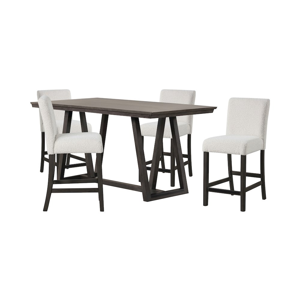 High Line 5-Pc Wood Rectangular Counter Table Set,White