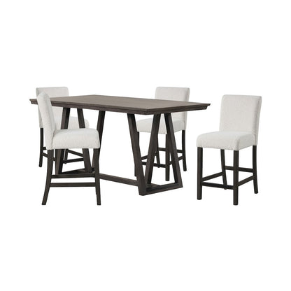 High Line 5-Pc Wood Rectangular Counter Table Set,White
