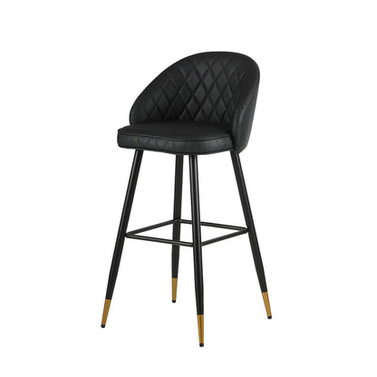 Oliver Vegan Leather Bar Chair in Black (Set of 2)